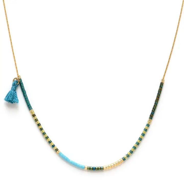 Seashore and Succulents Japanese Seed Necklace